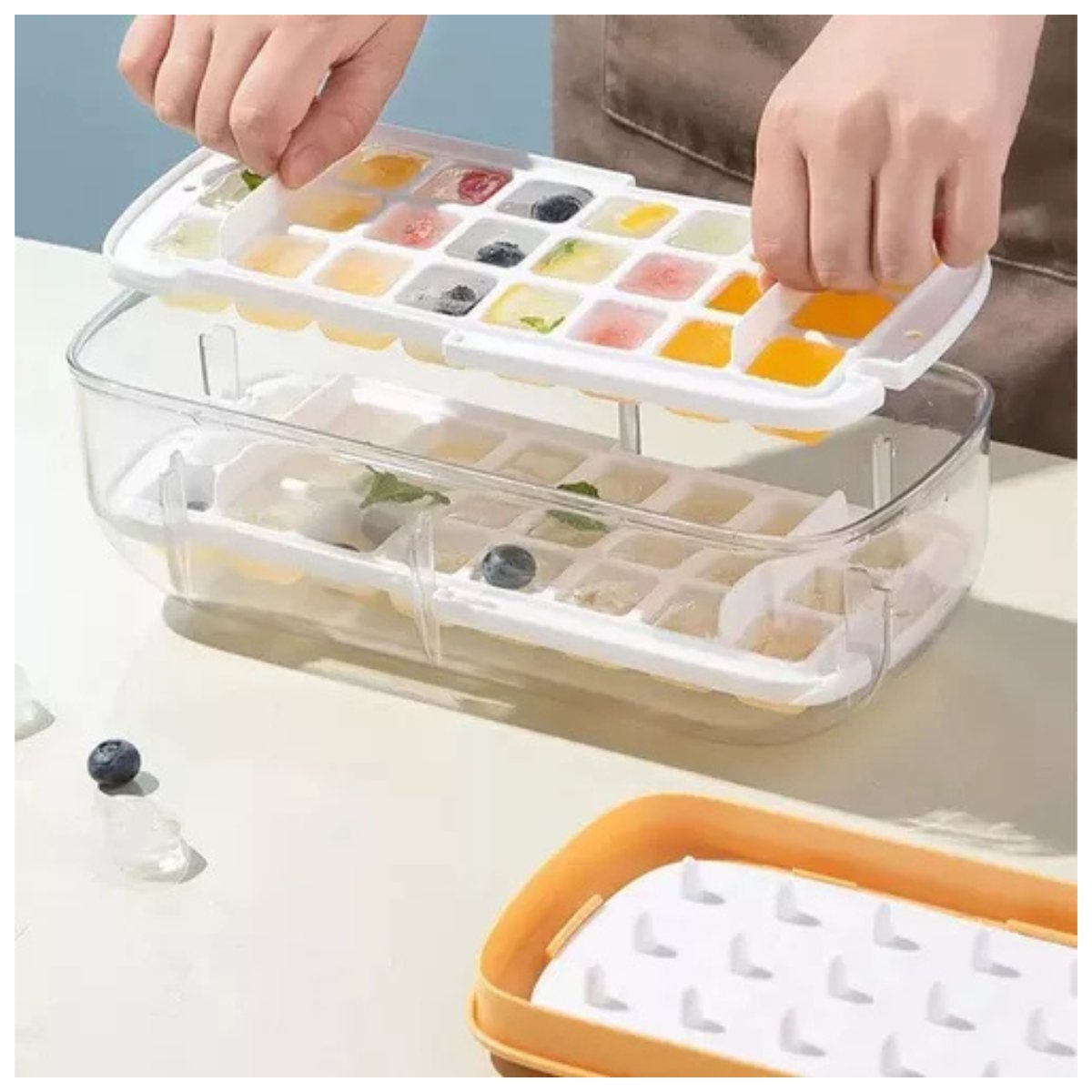 Cubetera doble con tapa — 48 cubos