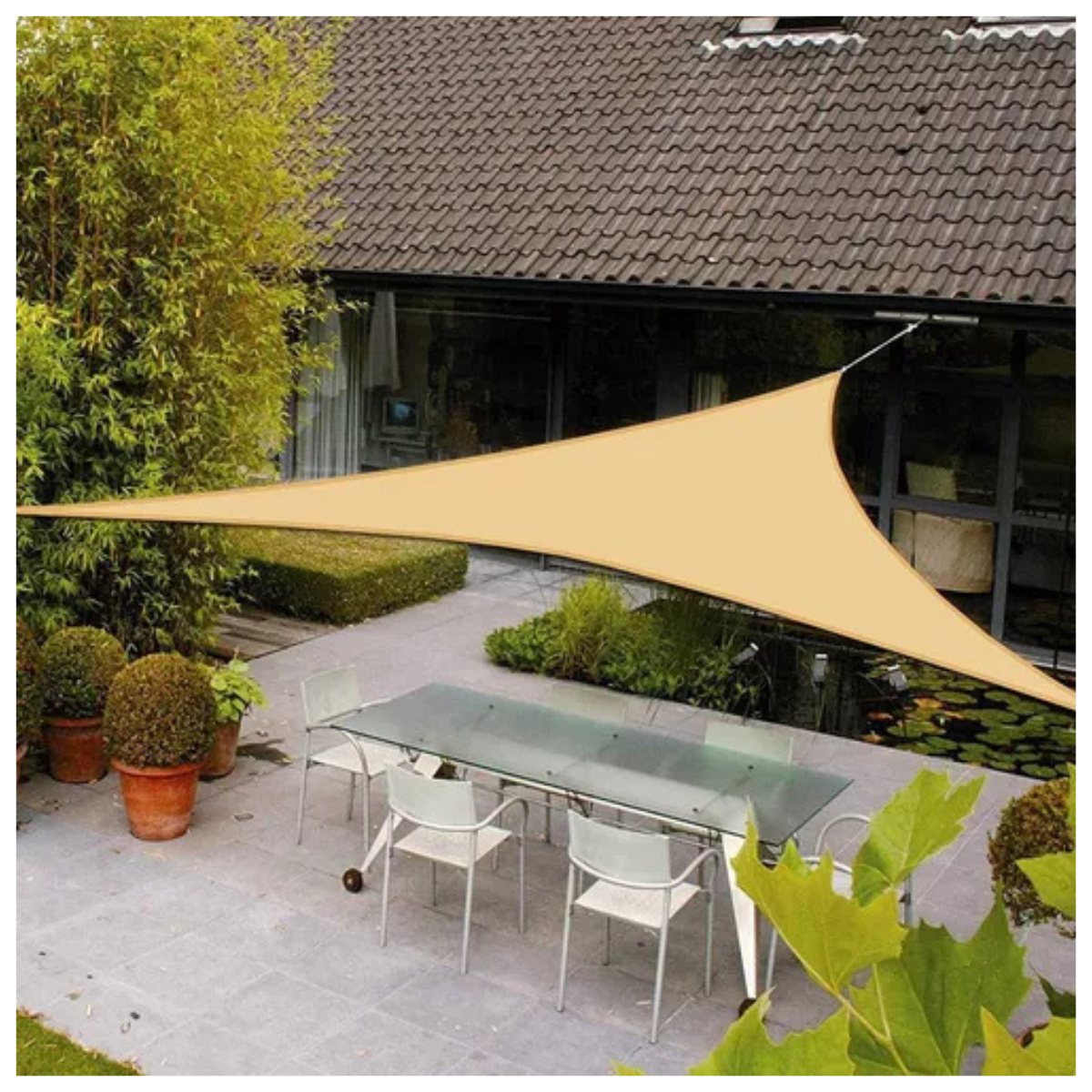 Toldo vela triangular 3,5 × 3,5 m